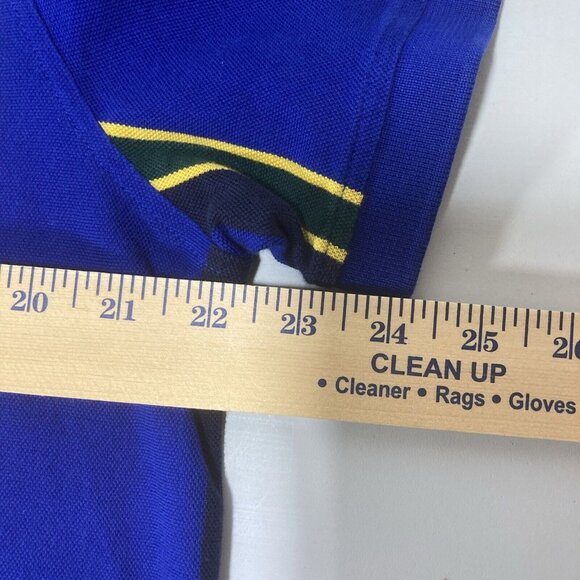 Cremieux Classics Large Polo Mens Shirt Blue Short Sleeves Extra Button - Picture 8 of 10